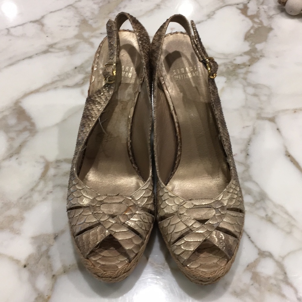 Stuart Weitzman wedge sandals 9 1/2